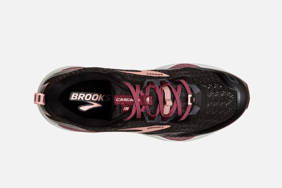 Brooks Cascadia 15 Trail Running Shoes Womens Black/Pink 729103-NIE